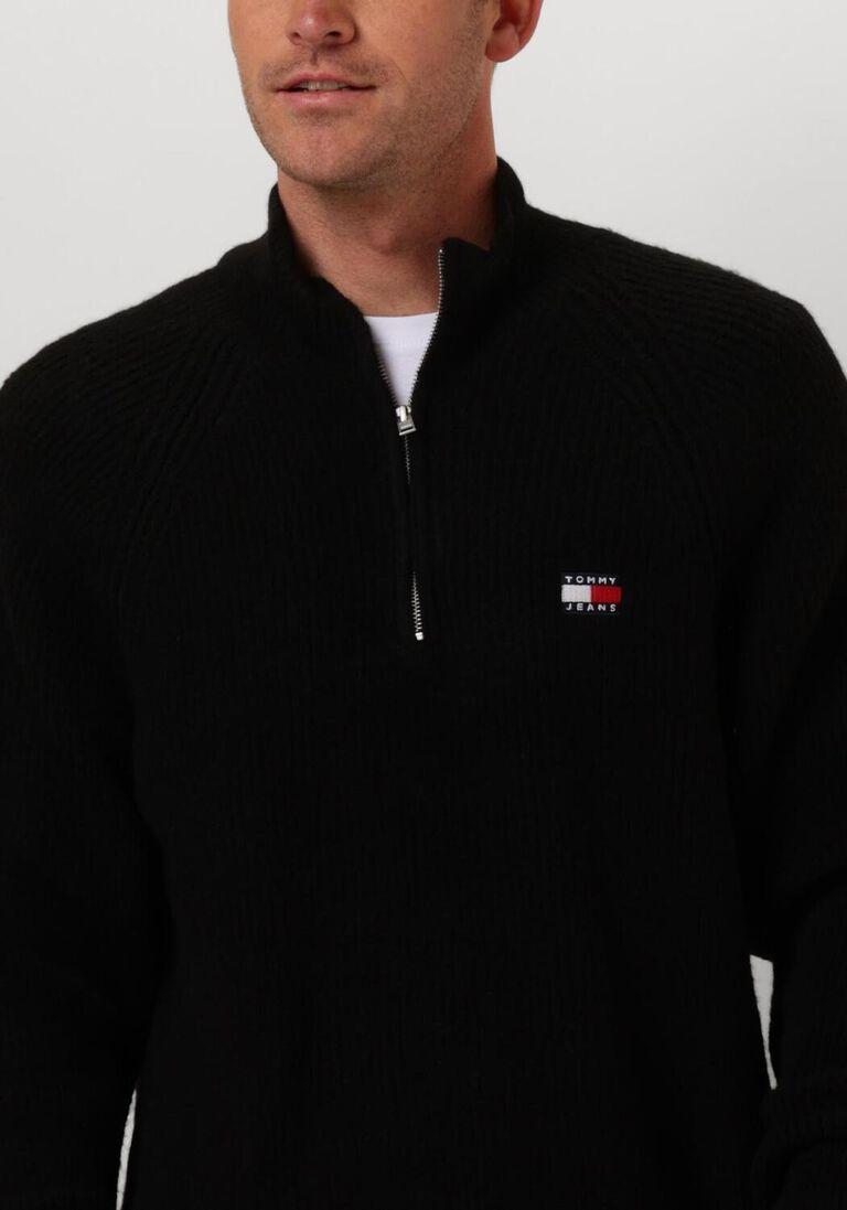 Tommy Jeans Regular 1/4 Zip Raglan Badge Black - Afbeelding 4