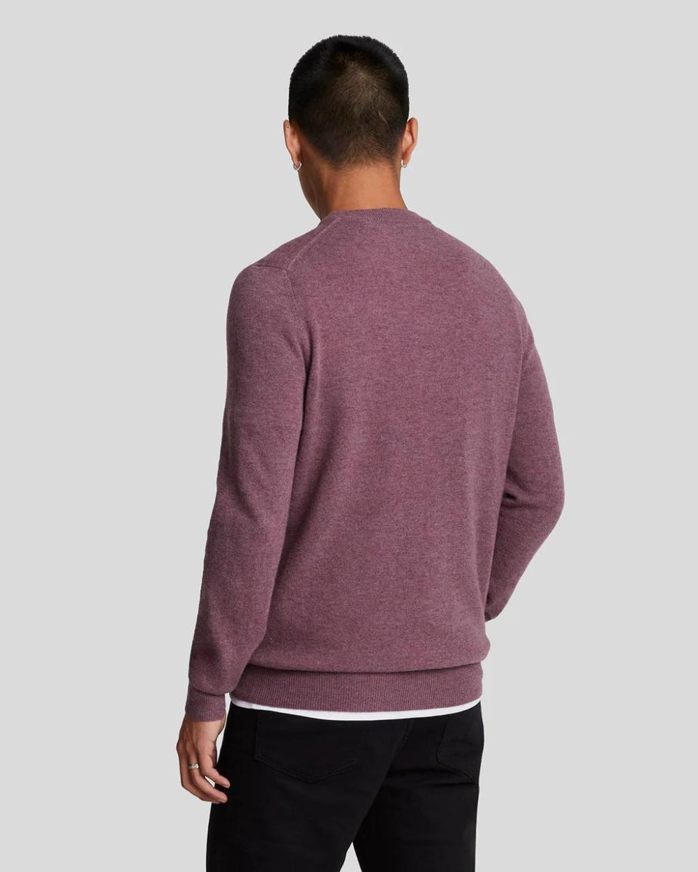 Lyle & Scott Lambswool Blend Crew Neck Jumper Highland Mauve Marl - Afbeelding 3