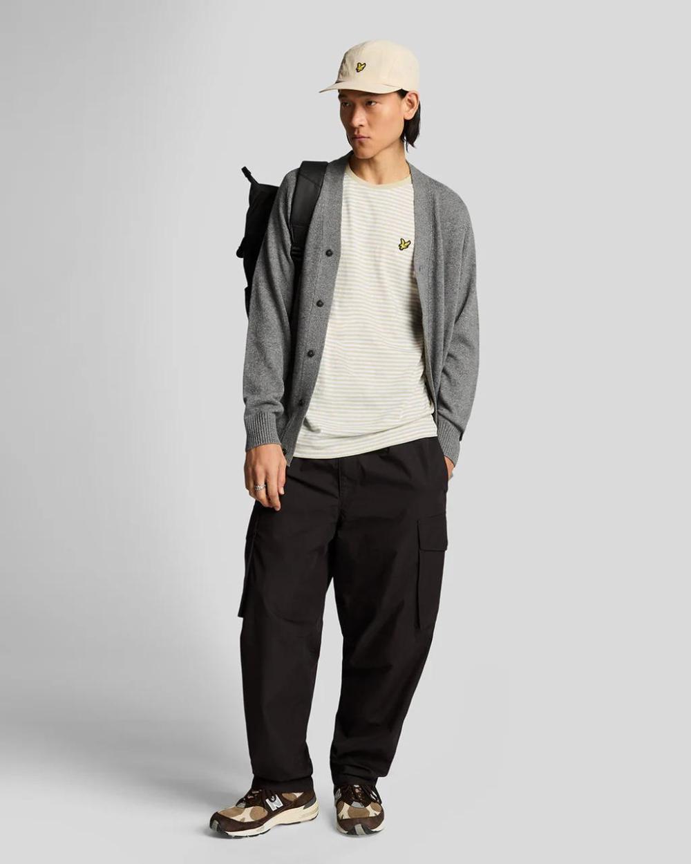 Lyle & Scott Linen Blend Breton Stripe T-shirt Luna - White - Afbeelding 4