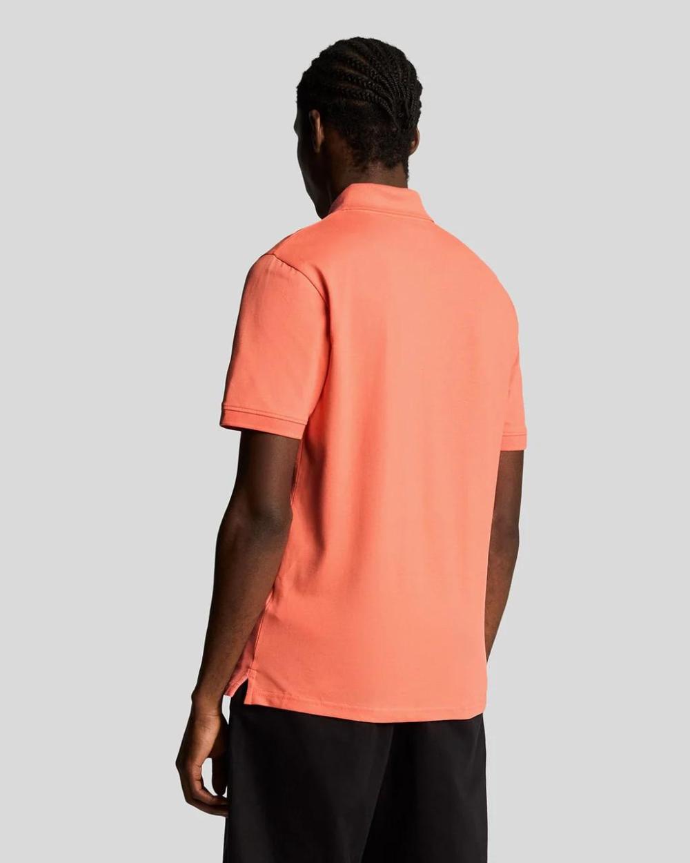 Lyle & Scott Plain Polo Shirt Coral Stand - Afbeelding 3