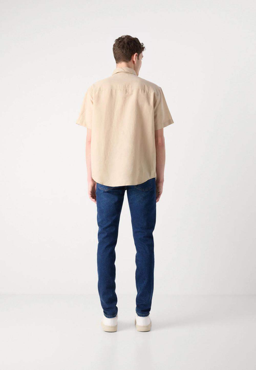 Calvin Klein Jeans Linen Cotton Short Sleeve White Pepper Taupe - Afbeelding 3