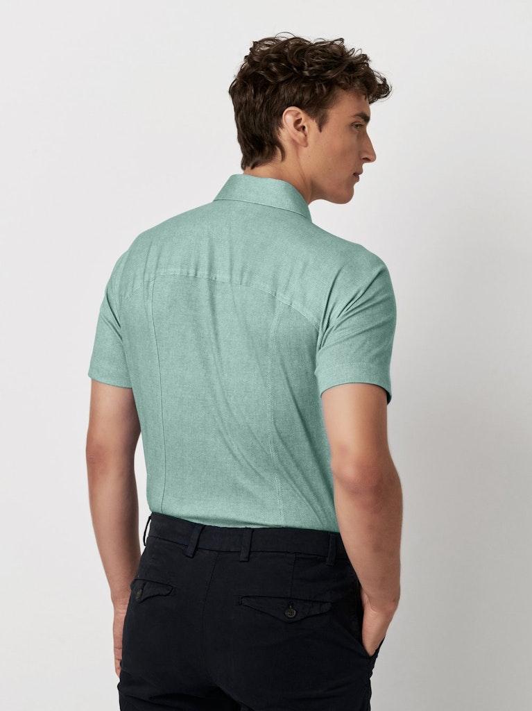 Desoto Overhemd Kent Short Sleeve 1/2 Light Green Oxford - Afbeelding 3