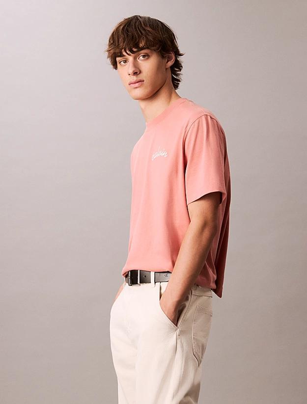 Calvin Klein Left Chest Chain T-Shirt Sunset Rose - Afbeelding 4