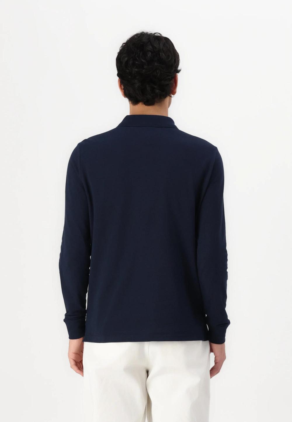 Tommy Jeans Slim Placket Polo Longsleeve Dark Night Navy - Afbeelding 3