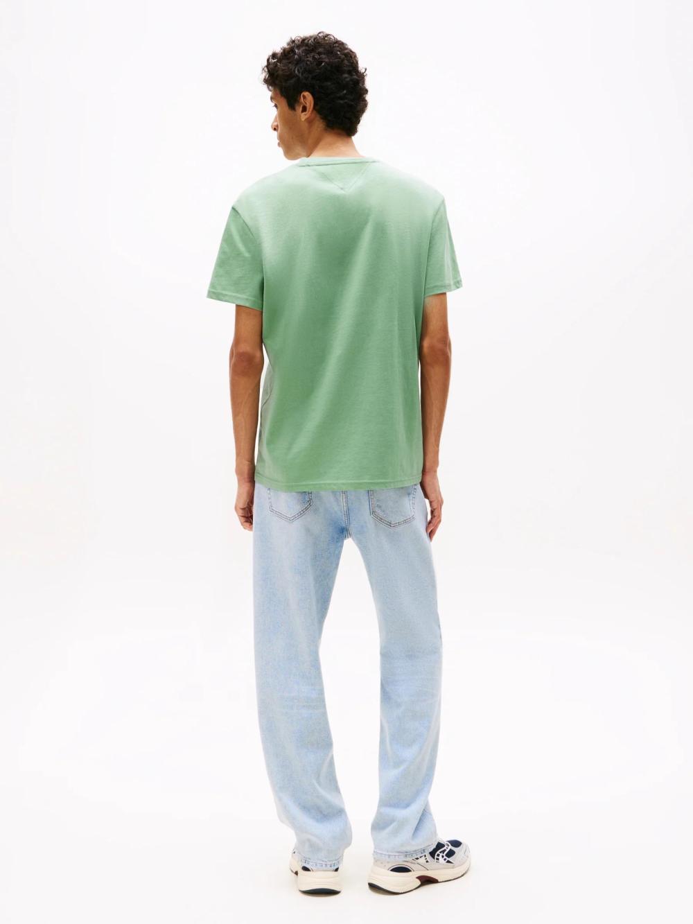 Tommy Jeans Reg Linear Logo T-Shirt Cloudy Jade Multi - Afbeelding 3
