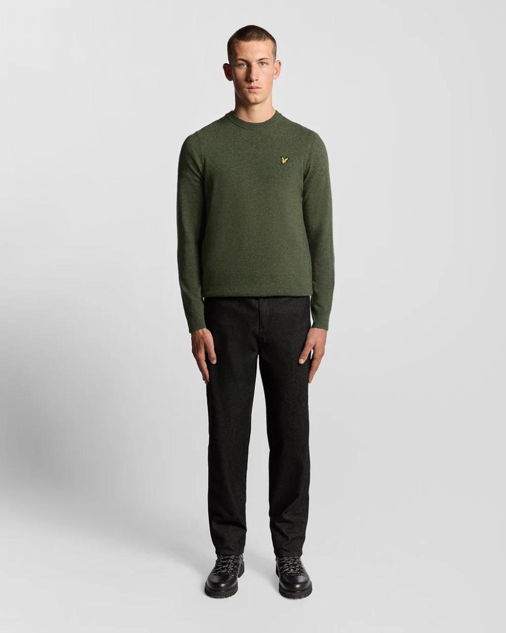 Lyle & Scott Lambswool Blend Crew Neck Jumper Deep Depths Marl - Afbeelding 4