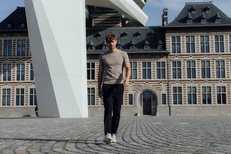 Saint Steve Boudewijn T-shirt Taupe Melange - Afbeelding 3