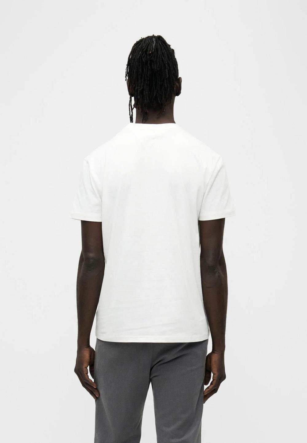 Tommy Jeans Regular Linear Logo tee Ecra/Bahama Green - Afbeelding 3