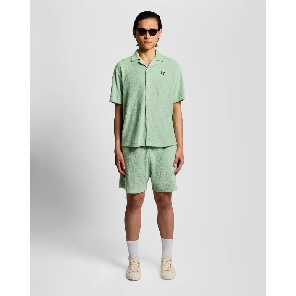 Lyle & Scott Honeycomb Towelling Resort Short Misty Sage - Afbeelding 3