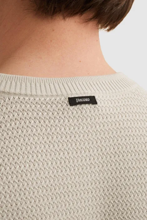 Vanguard Short Sleeve Round Neck Cotton Modal Moonstruck Beige - Afbeelding 5