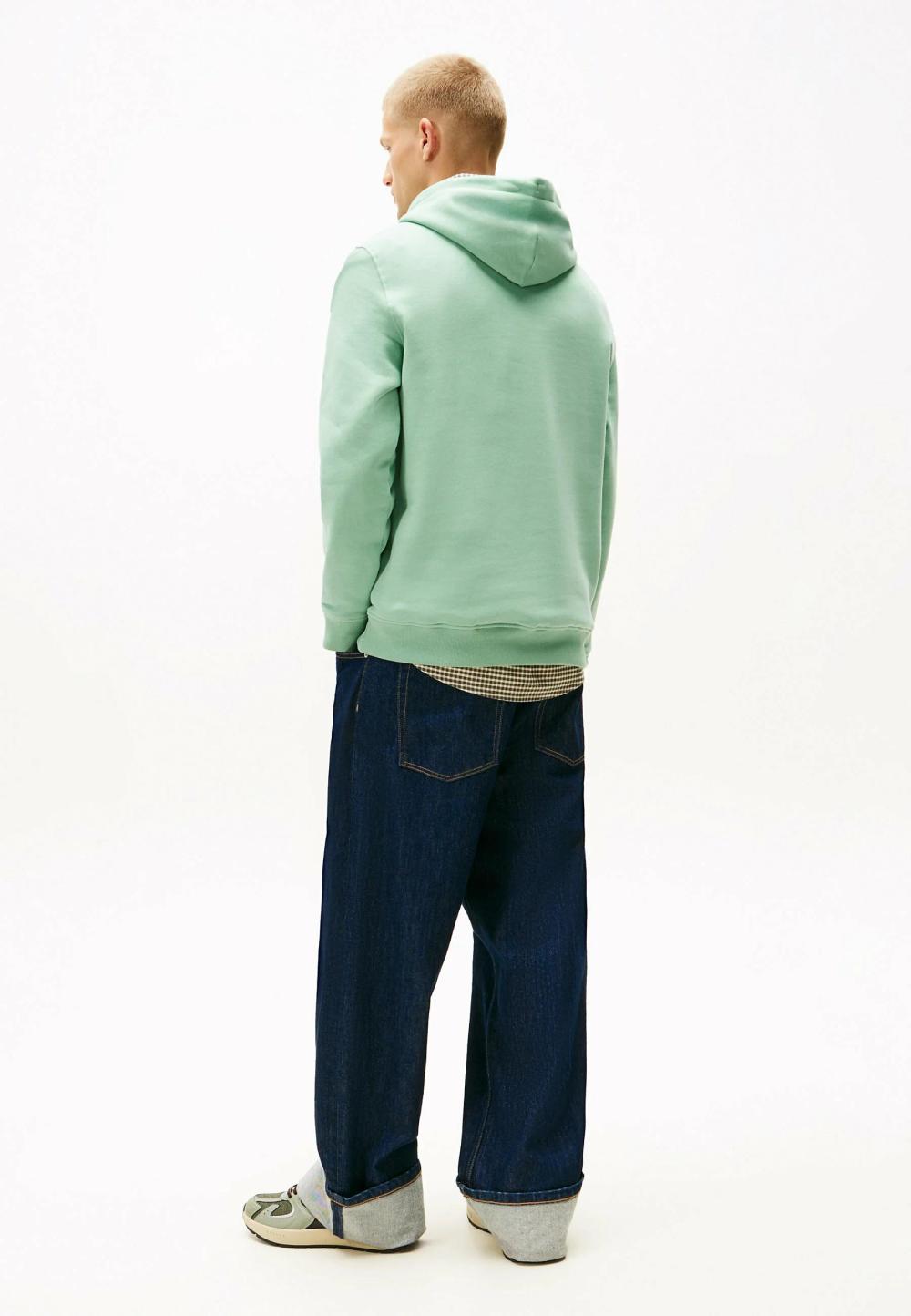 Tommy Jeans Regular Linear Logo Hoodie Cloudy Jade Multi Green - Afbeelding 3