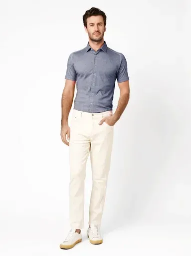 Desoto Overhemd Kent Short Sleeve 1/2 Aqua Oxford - Afbeelding 5