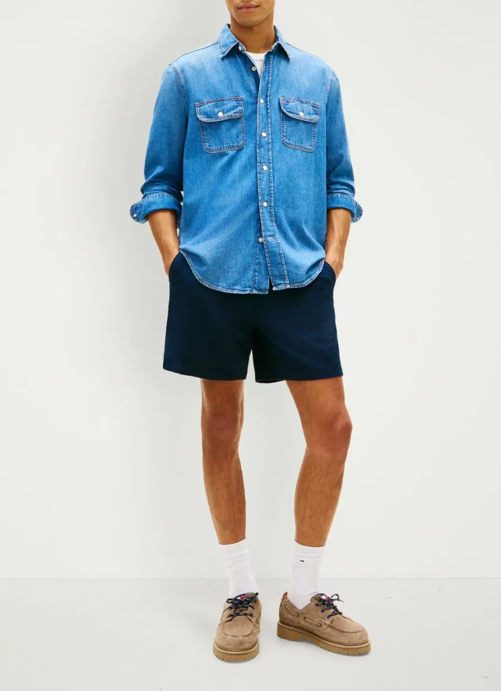 Tommy Jeans Linen Blend Pull On Short Dark Night Navy - Afbeelding 3