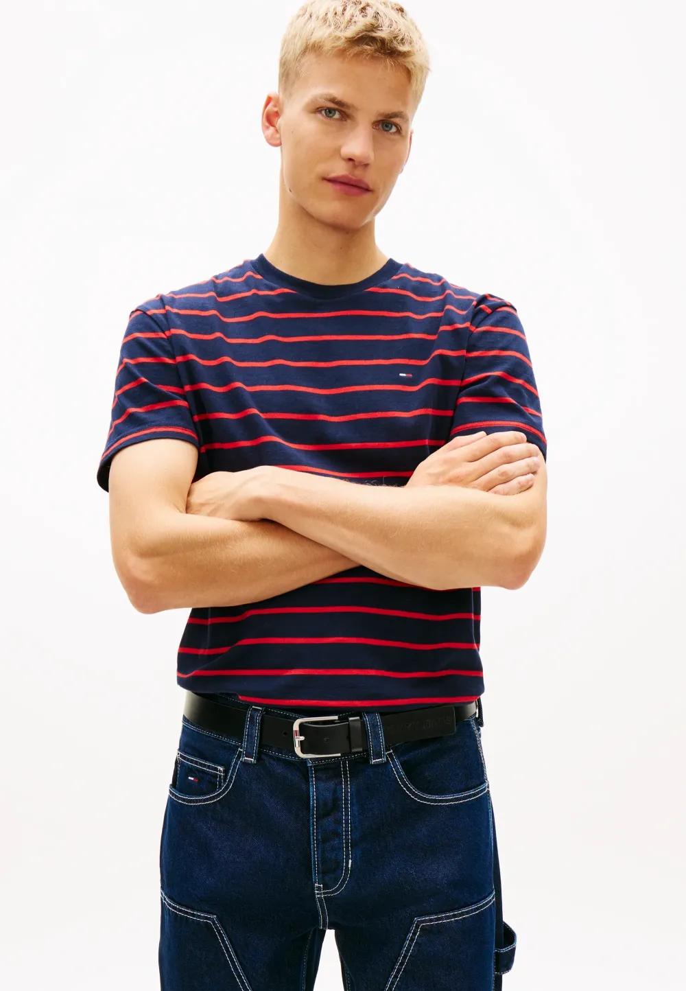 Tommy Jeans Regular Stripe T-shirt Dark Navy Night - Afbeelding 2
