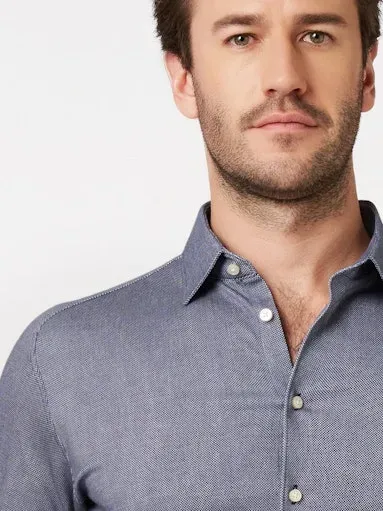 Desoto Overhemd Kent Short Sleeve 1/2 Aqua Oxford - Afbeelding 4