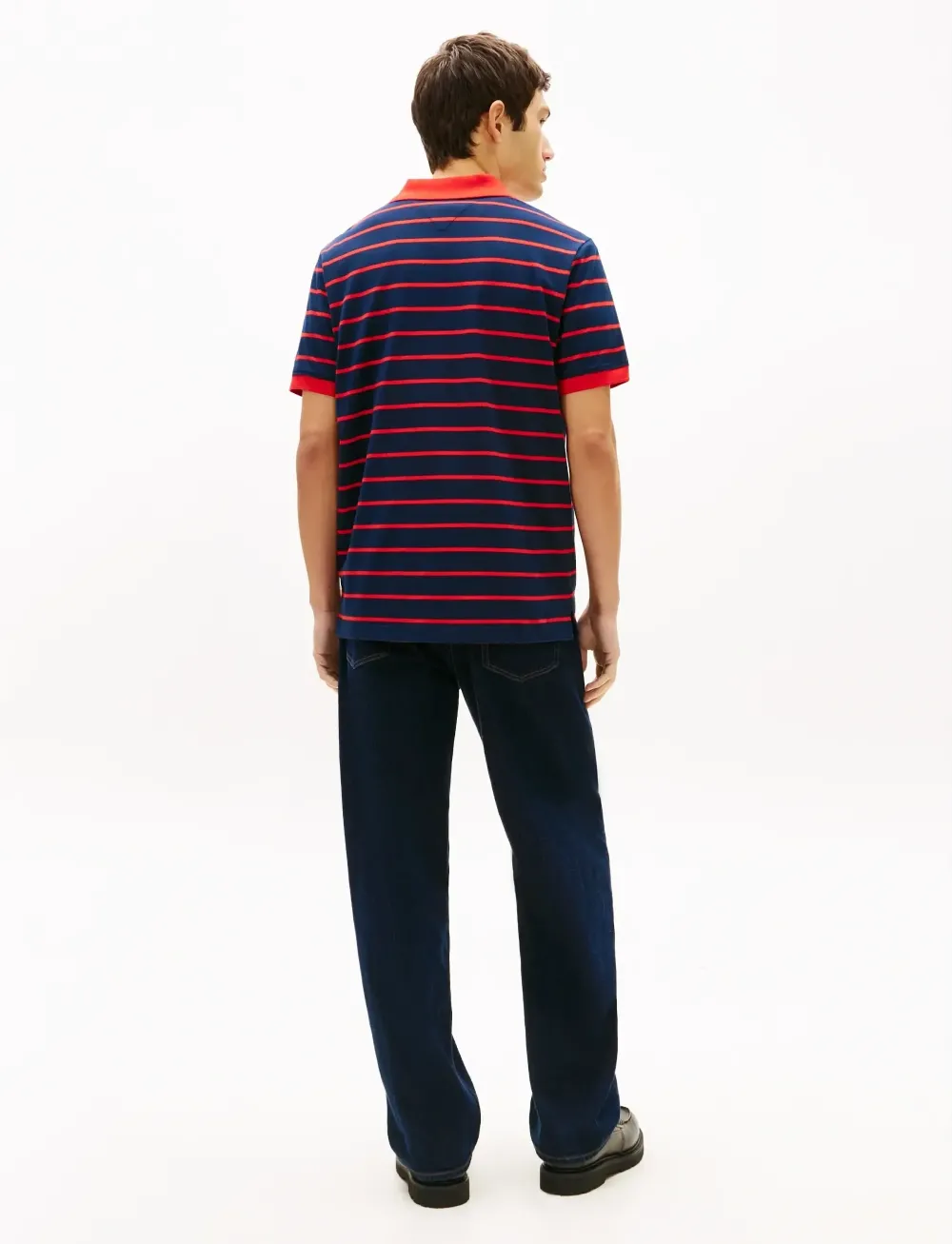 Tommy Jeans Regular Stripe Polo Dark Night Navy - Red - Afbeelding 3