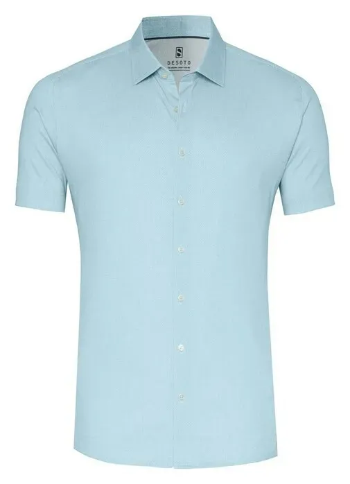 Desoto Overhemd Kent Short Sleeve 1/2 Blue Oxford - Afbeelding 4