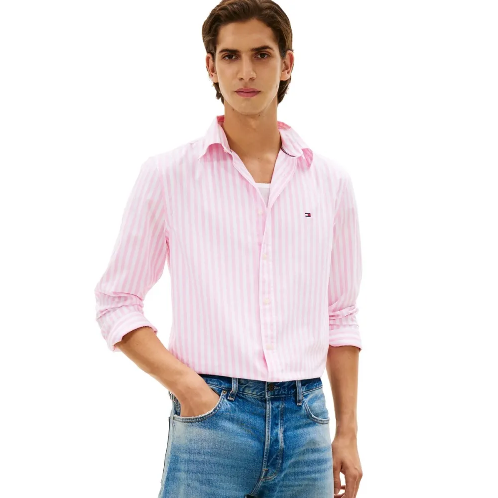 TOMMY JEANS Regular Stripe Oxford shirt Pink Daisy Stripe