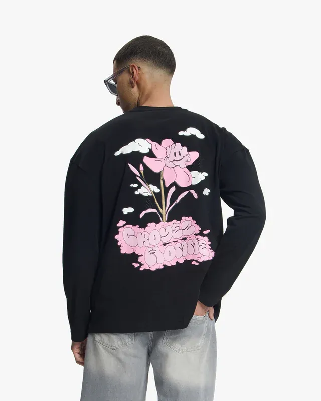 Croyez Fleur Heureuse Longsleeve Black - Afbeelding 2