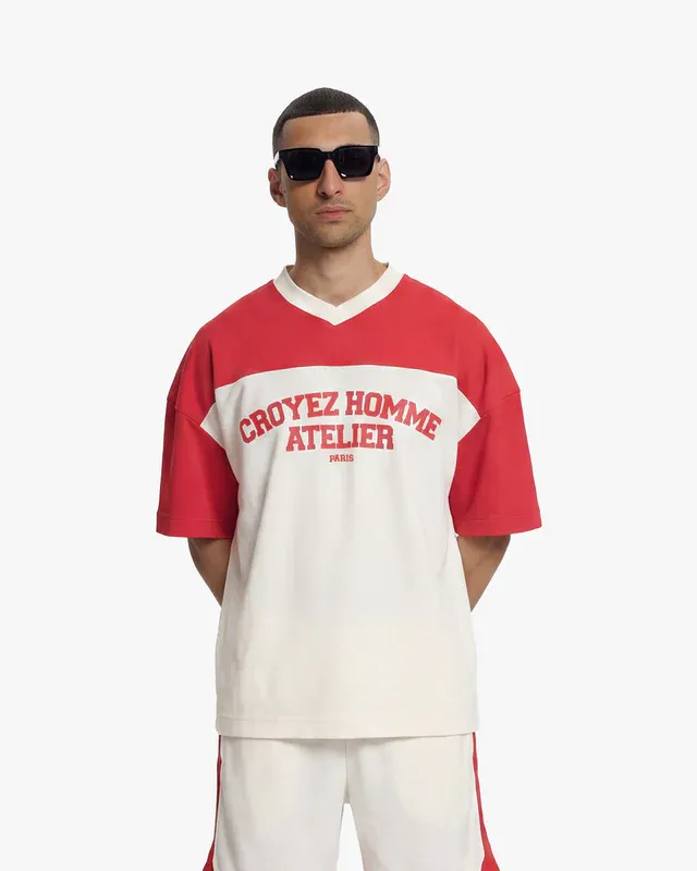 Croyez Jersey Sport T-shirt Off-White - Red - Afbeelding 2