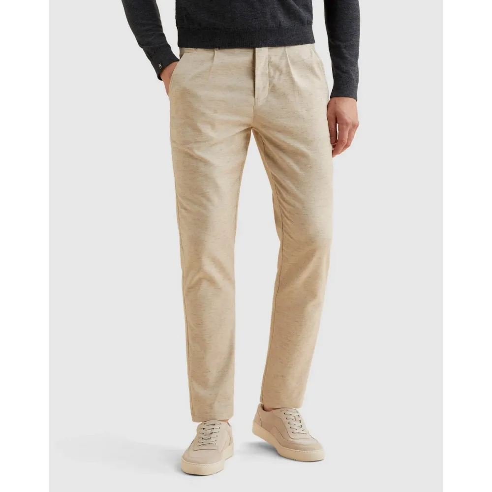 Vanguard V35 Chino Linen Stretch Relaxed Silver Birch Sand