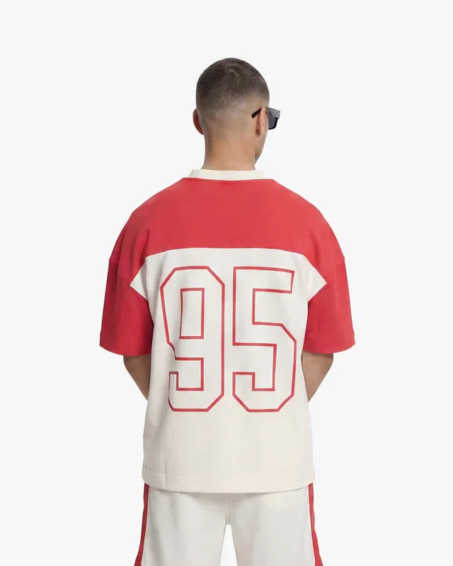 Croyez Jersey Sport T-shirt Off-White - Red - Afbeelding 3