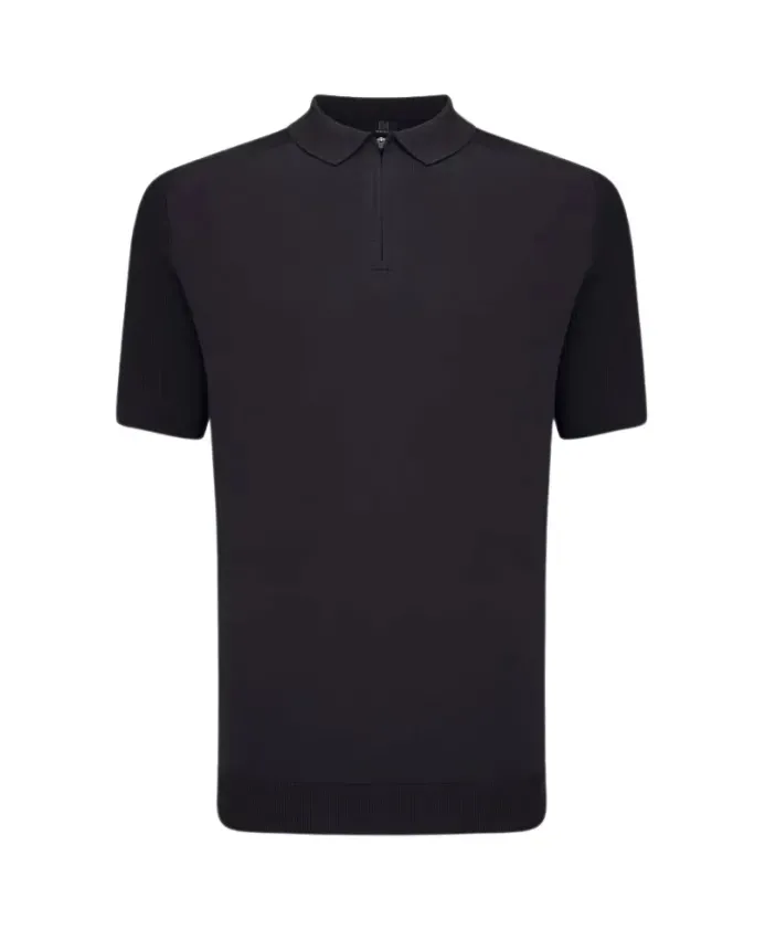 Genti Polo Zip SS EE black