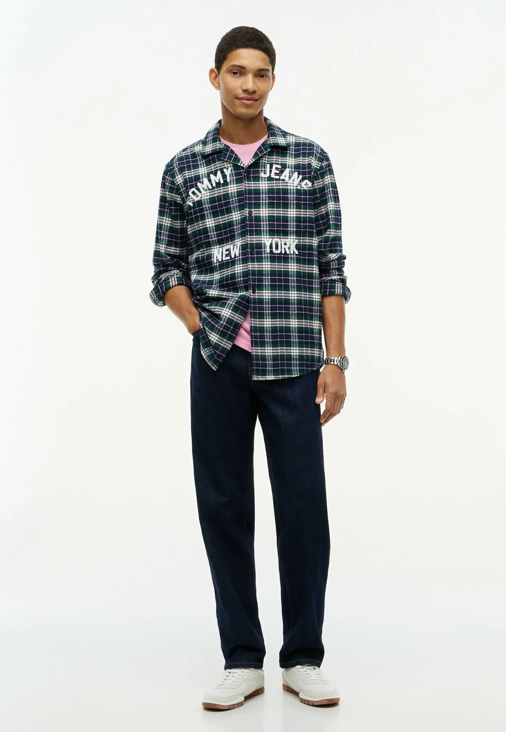 Tommy Jeans Branding Flannel Shirt Velvet Green Check - Afbeelding 3