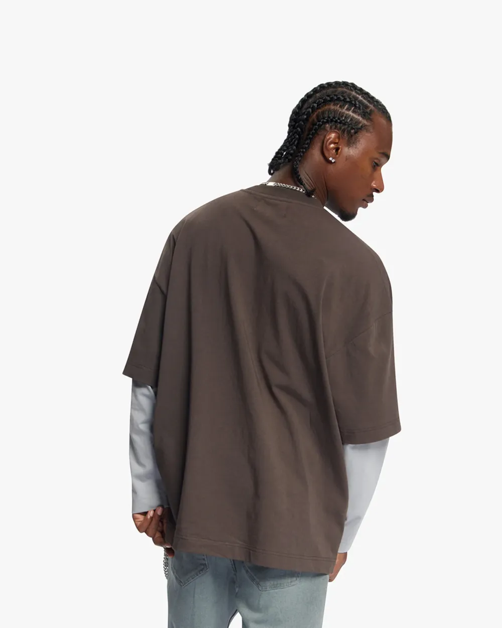 Croyez Montagne Double Sleeve Shirt Brown - Afbeelding 3